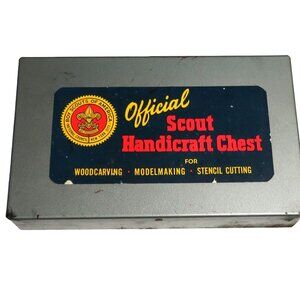 Vintage Boy Scouts of America BSA Official Handicraft Metal Tool Chest